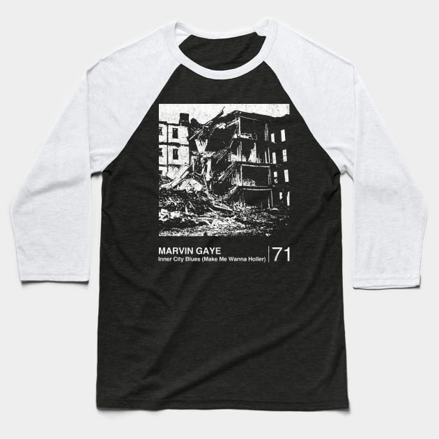 Inner City Blues / Minimalist Graphic Artwork Design Baseball T-Shirt by saudade